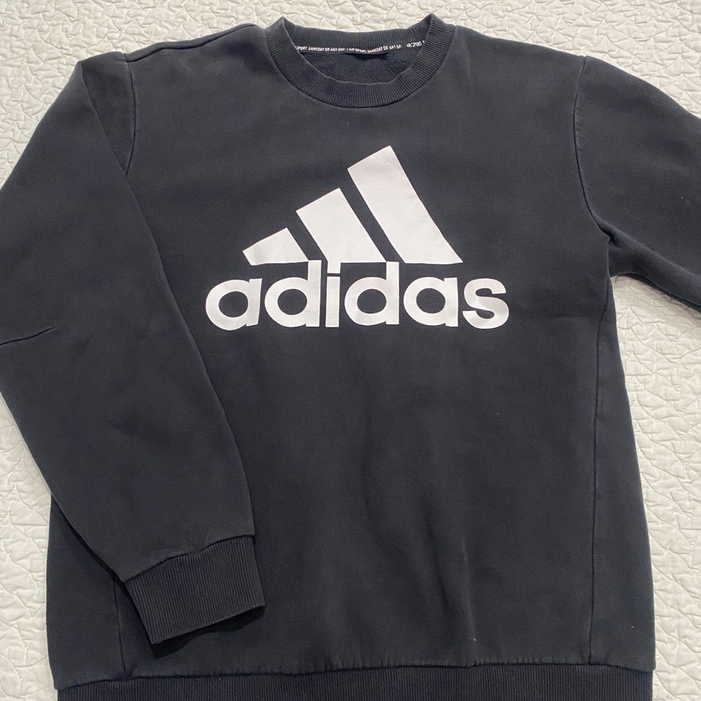 Adidas Men's Black Crewneck Sweater